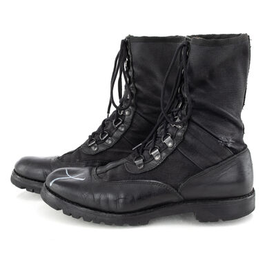 Austrian Black Canvas & Leather Jungle Boots | Issued